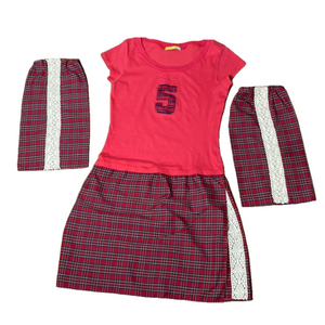 🌷 Unique Handmade By Me 🌷 Plaid Dress Set W/ Matching Legwarmers